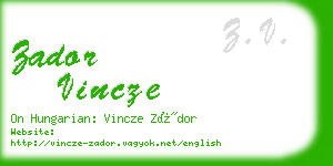 zador vincze business card